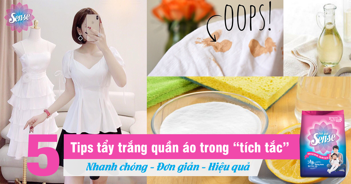 mẹo tẩy trắng quần áo