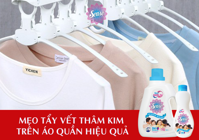 mẹo tẩy vết mốc thâm kim trên áo quần